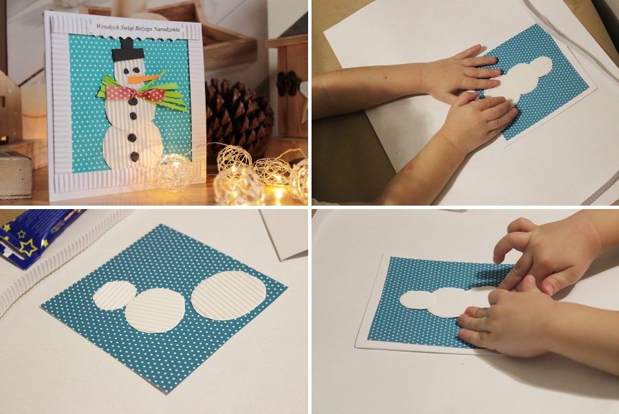 Kartki świąteczne Boże Narodzenie z przedszkolakiem DIY