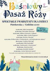 Baśniowy Pasaż Róży spektakle rozpisane do końca wakacji 2019